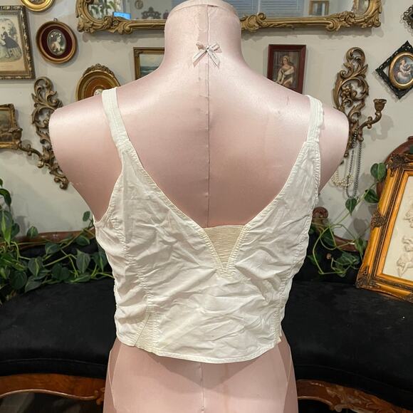 Vintage 1930s Charmode Cotton Top Bra Size 38C White - Picture 8 of 10